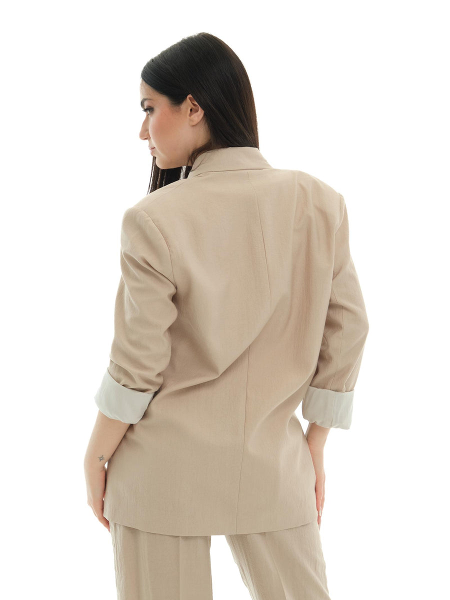 Giacca a 3/4 Imperial sabbia con spilla maxi fiocco J9990027T SABBIA Imperial 