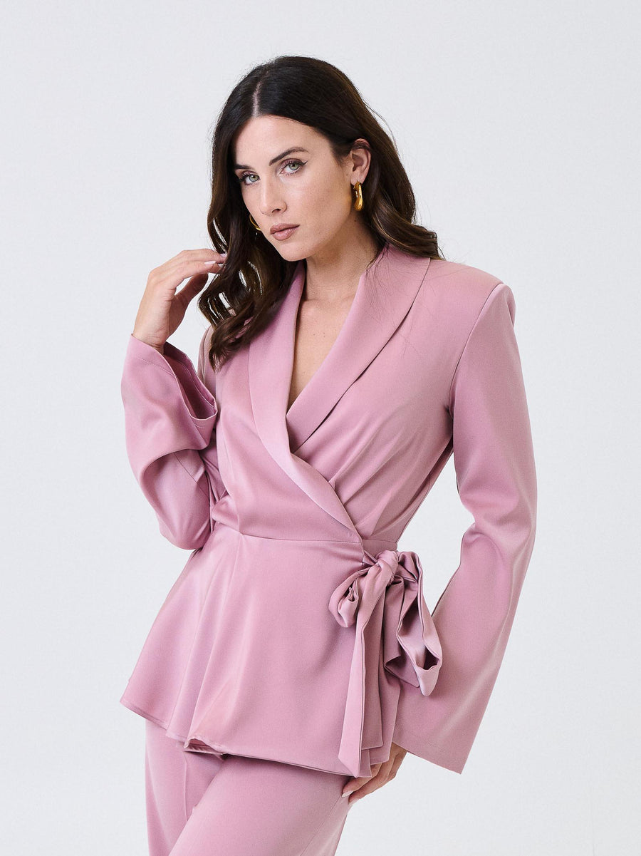 Giacca in raso "allure" Silence Limited rosa con fusciacca laterale GI5326 OURPINK Silence Limited 