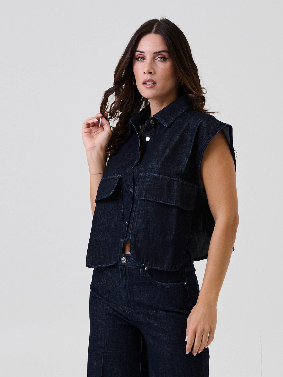 Gilet con tasche Vicolo in denim DF5006 DNM Vicolo 