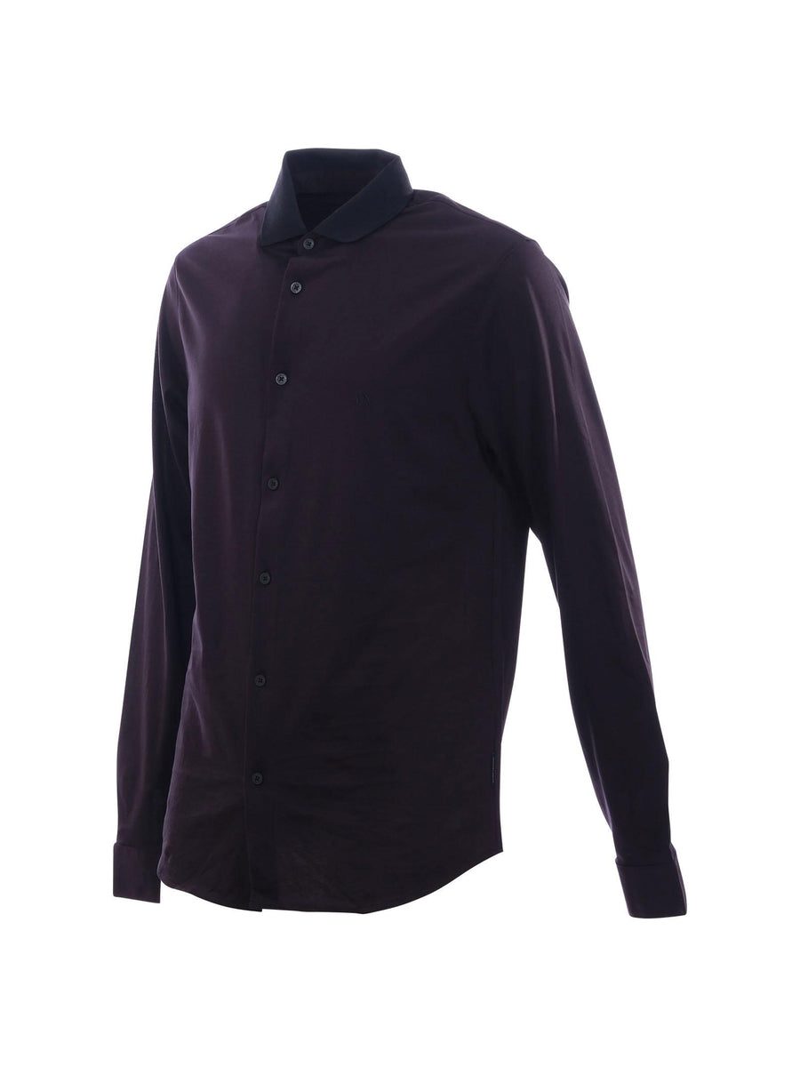 Camicia Armani Exchange blu notte con logo ricamato sul petto XM000497AF10364 UB101 Armani Exchange 