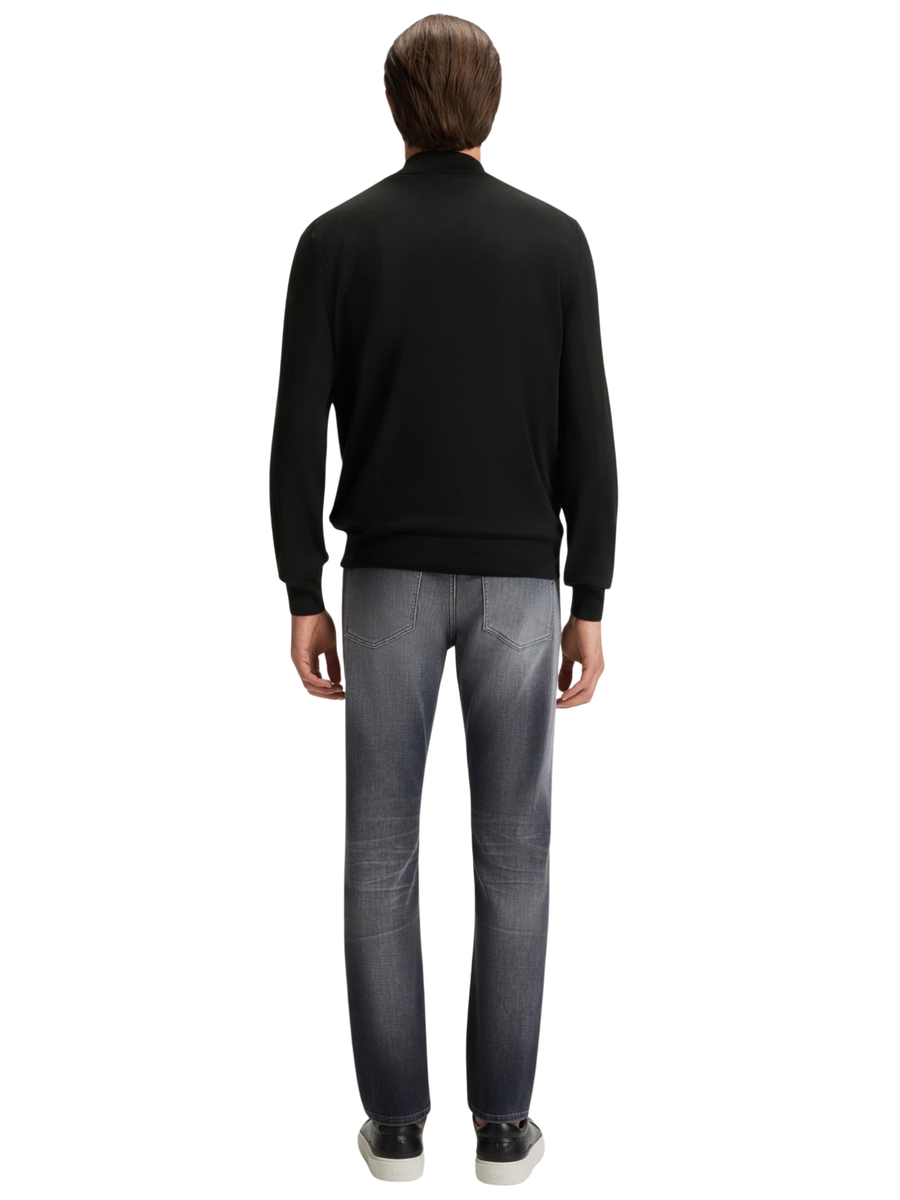 Maglia Boss nera a collo alto con zip 50528300 001 Boss 