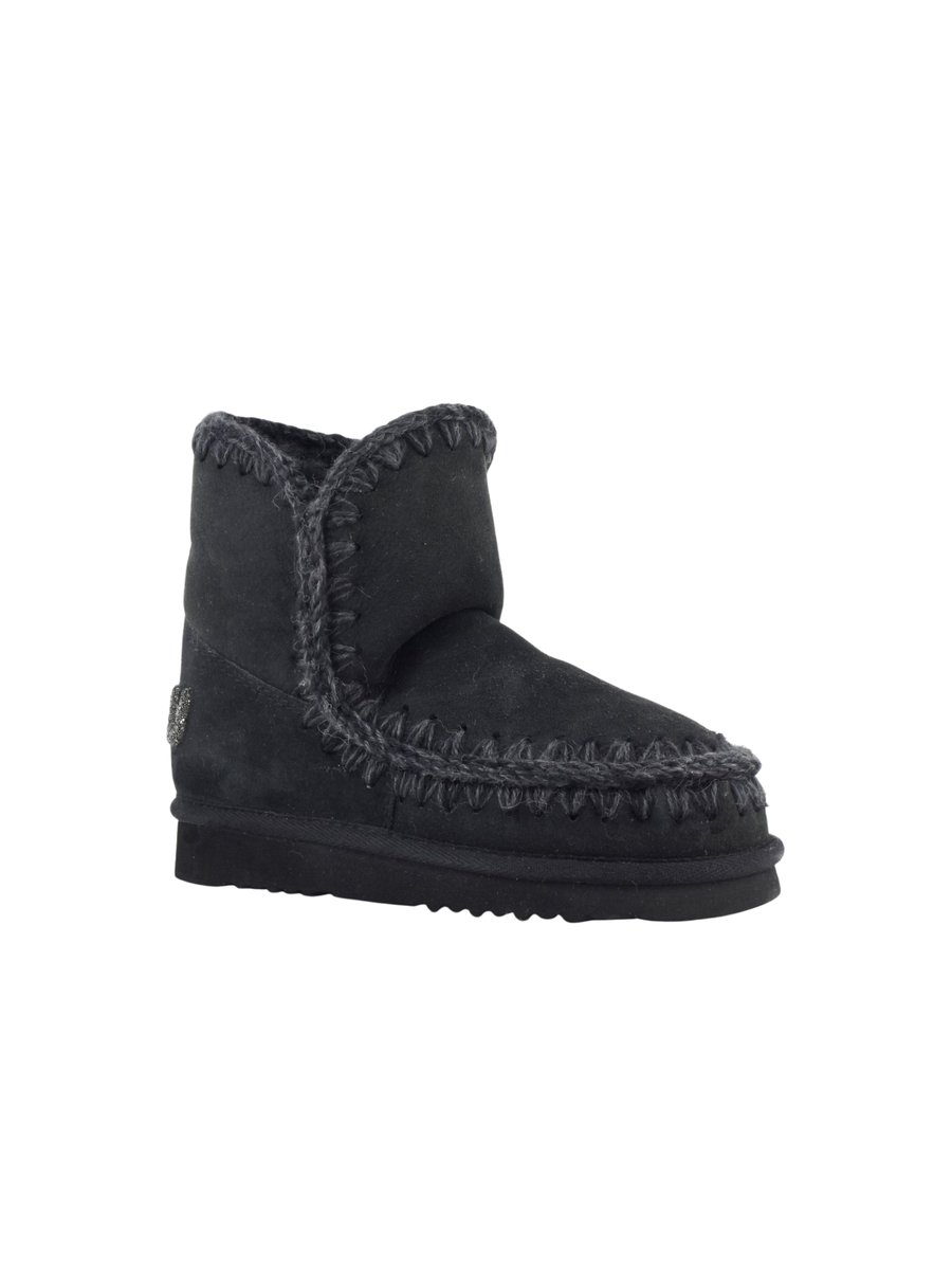 Mou " Eskimo 18 Suede - Glitter Logo" neri MU.FW101050A BKBK Mou 