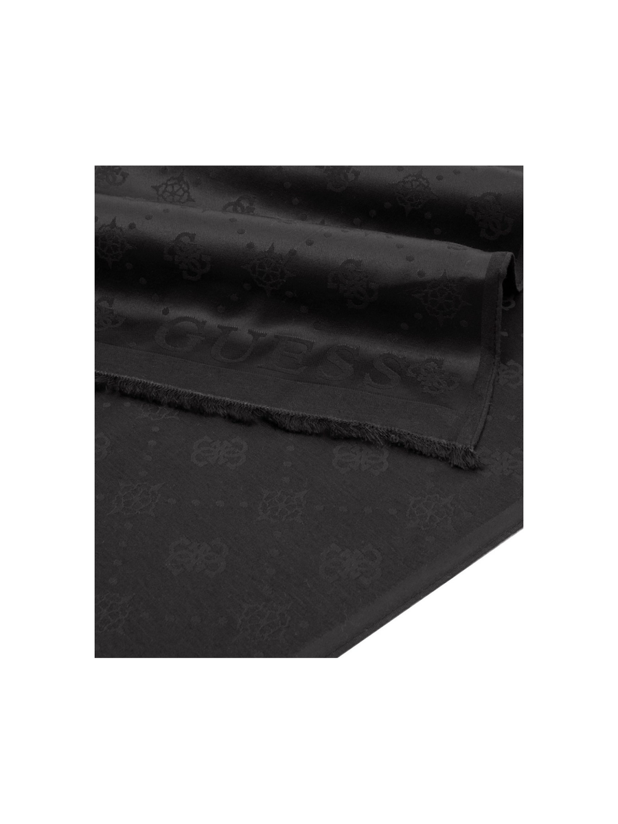 Sciarpa Guess nera con logo all over tono su tono e finitura satinata AW5359POL03 BLA Guess 
