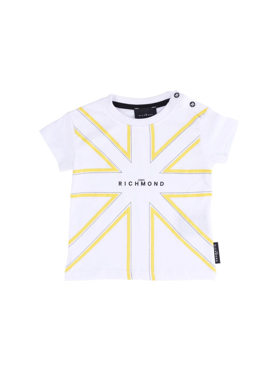 T-Shirt John Richmond bianca con profili gialli RIP25077TS WHITE John Richmond 