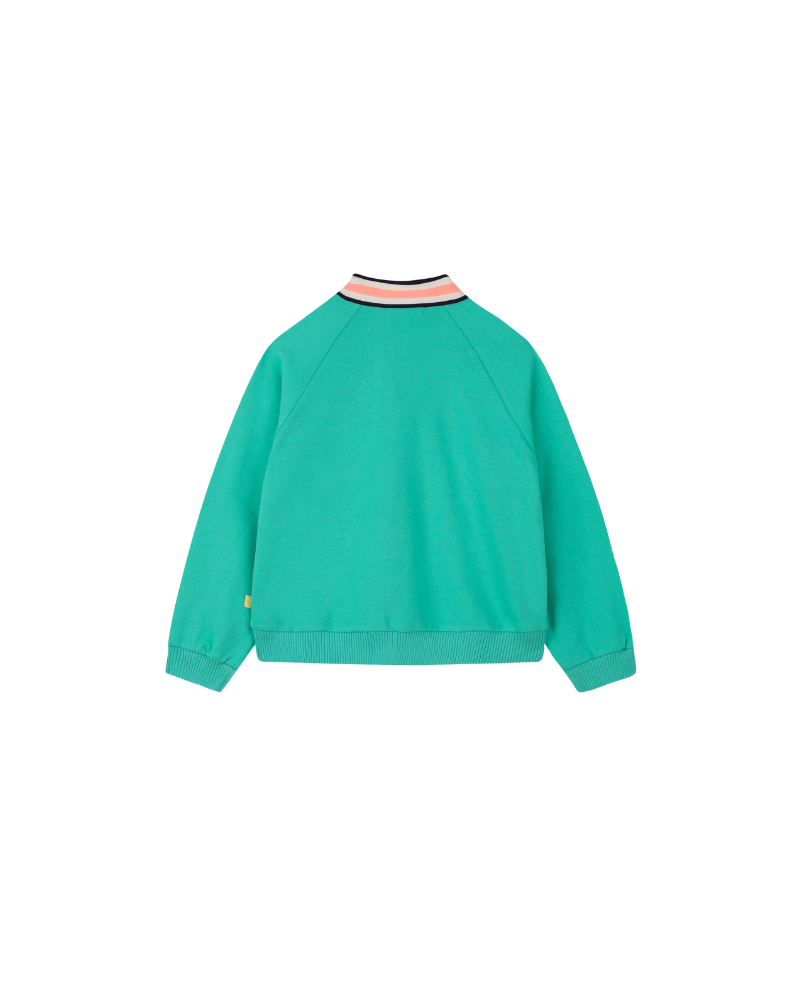 Cardigan Billie Blush verde con patch LOVE e dettagli rosa U21390 71E Billie Blush 