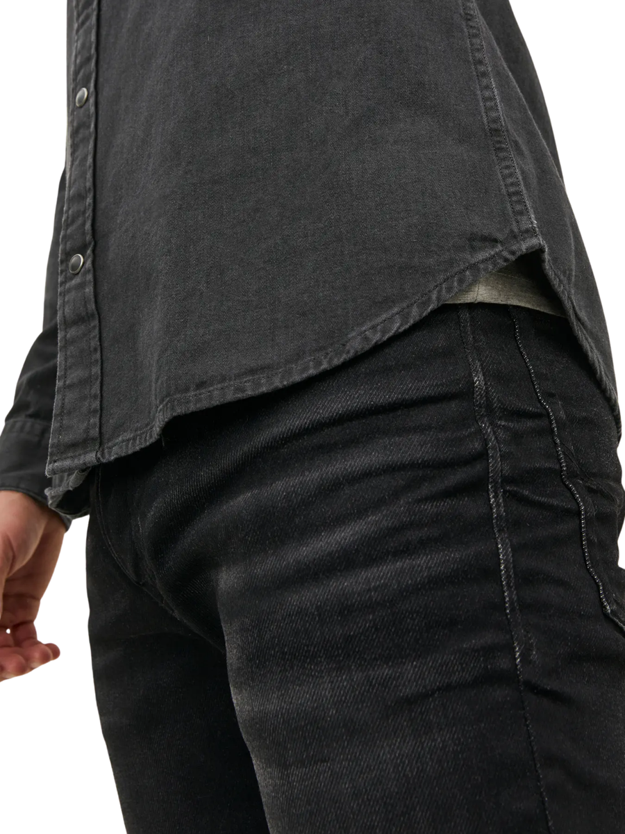 Camicia Jack & Jones nera in denim 12138115 Black Denim Slim Jack & Jones 