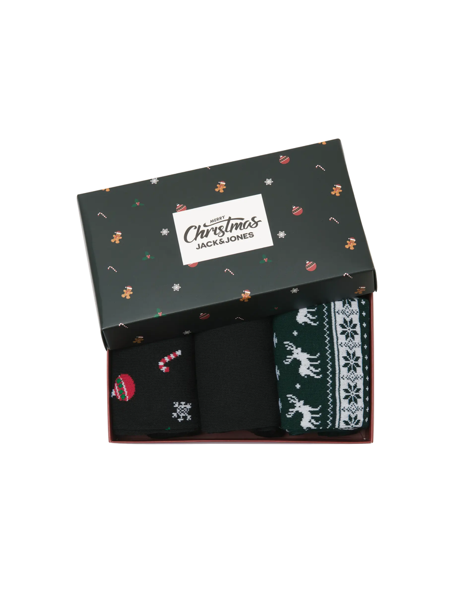 Set calzini natalizi Jack & Jones 12285128 Black Jack & Jones 