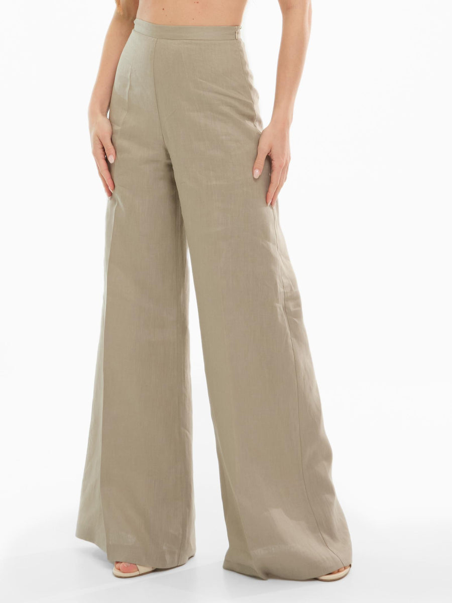 Pantalone a gamba larga Bohemian Vì taupe SDBO2009 TAUPE Bohemian V 