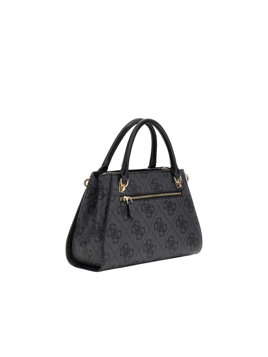 Borsa a mano Guess nera con bande verticali bianche e logo centrale HWOS9672070 CLO Guess 