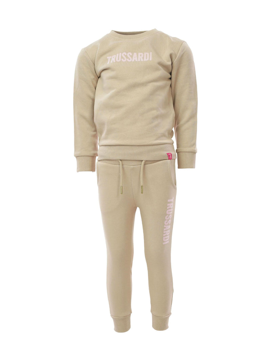 Tuta completa beige e scritta in velluto rosa TGA22035CF BEI Trussardi 