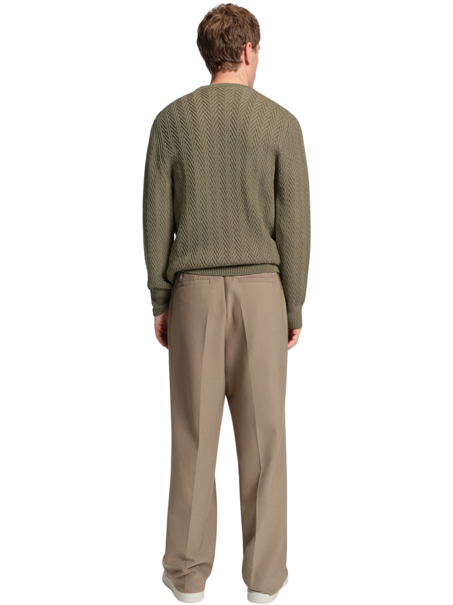 Maglione Boss verde con motivo chevron 50549986 245 Boss 