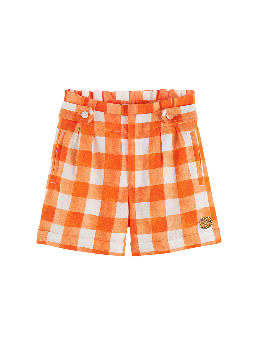 Shorts a quadri arancio e bianco 170706 5534 Scotch & Soda 