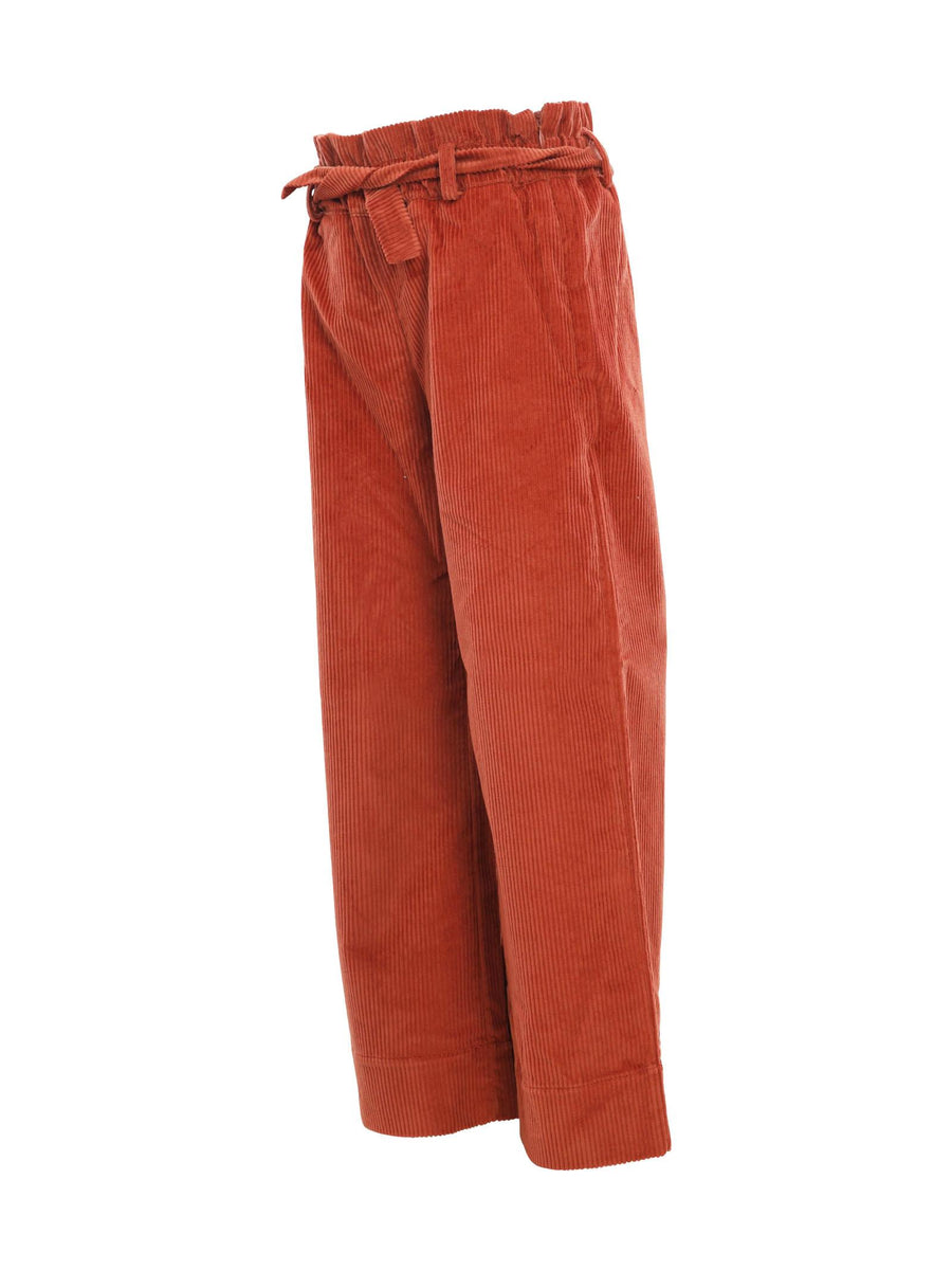 Pantalone palazzo a coste ruggine PTL90HB COC Lala lù 