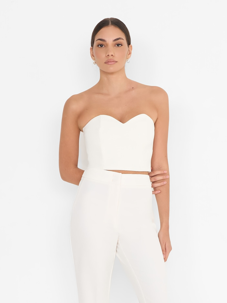 Top a cuore Silence Limited bianco latte semi steccato NP1019BASIC MILK Silence Limited 