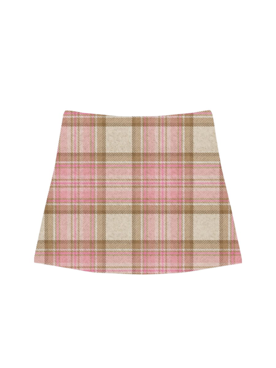 Gonna "katrine" Saint Barth rosa con stampa tartan KATR001 00268G MC2 SAINT BARTH 