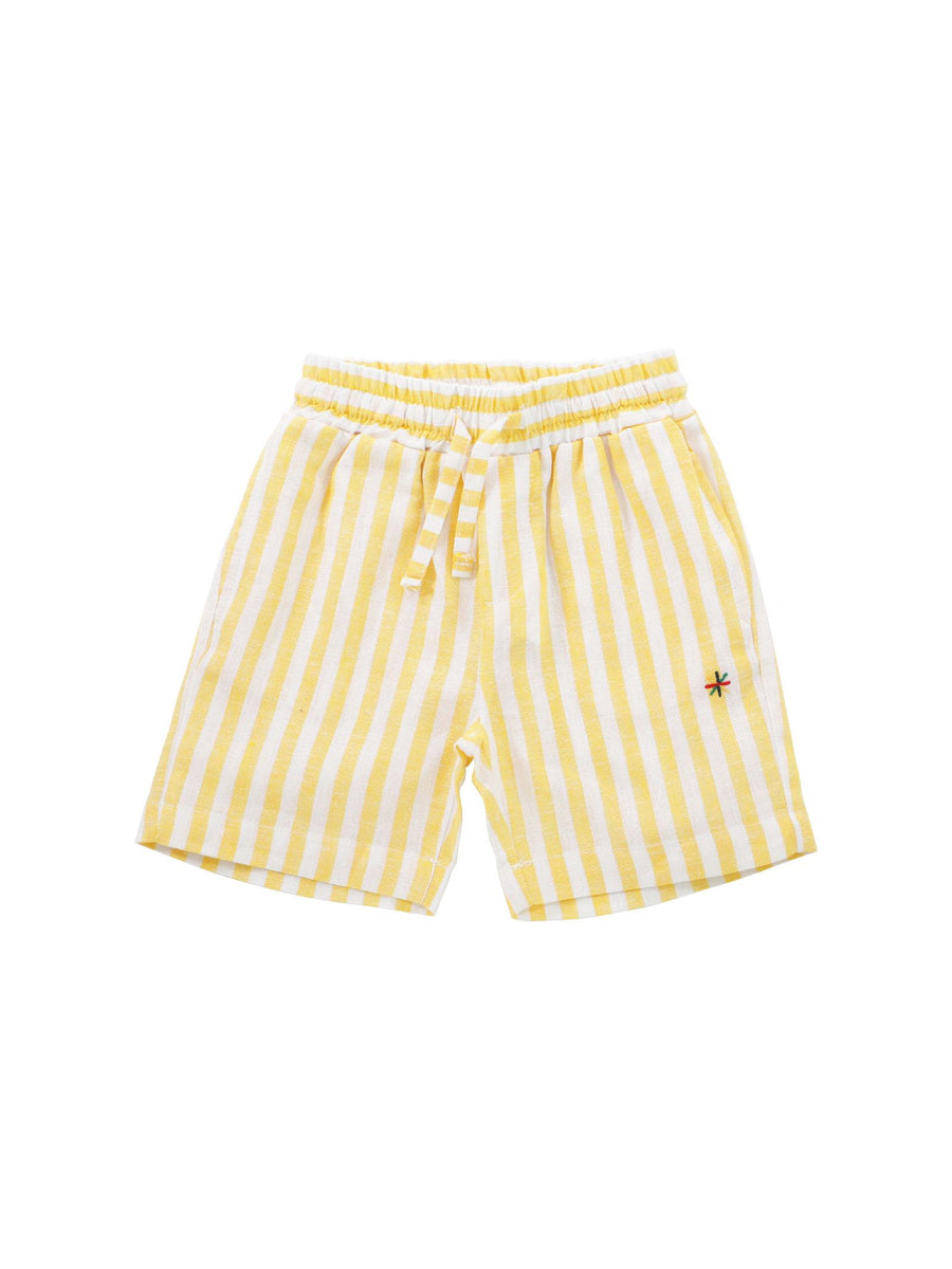 Bermuda a righe bianche e gialle in misto lino MR2607 GIA Manuel Ritz 