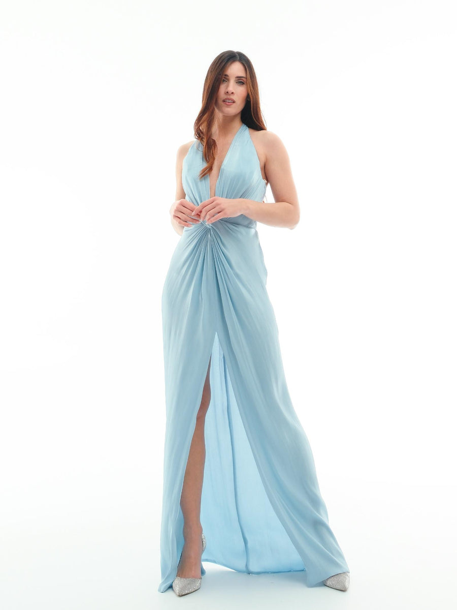 Abito "Naomi" Silence Limited azzurro satinato AB4088 SHINEWATER Silence Limited 