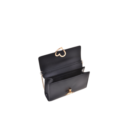 Borsa a tracolla Love Moschino nera con chiusura a cuore dorata JC4327PP0NKU 0000 Love Moschino 