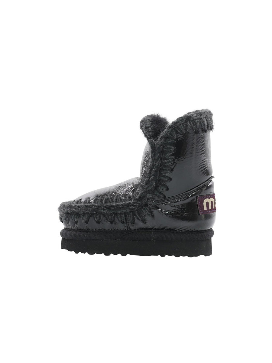 Mou Eskimo boot kids in vernice nero FK101000C PATBLK Mou 