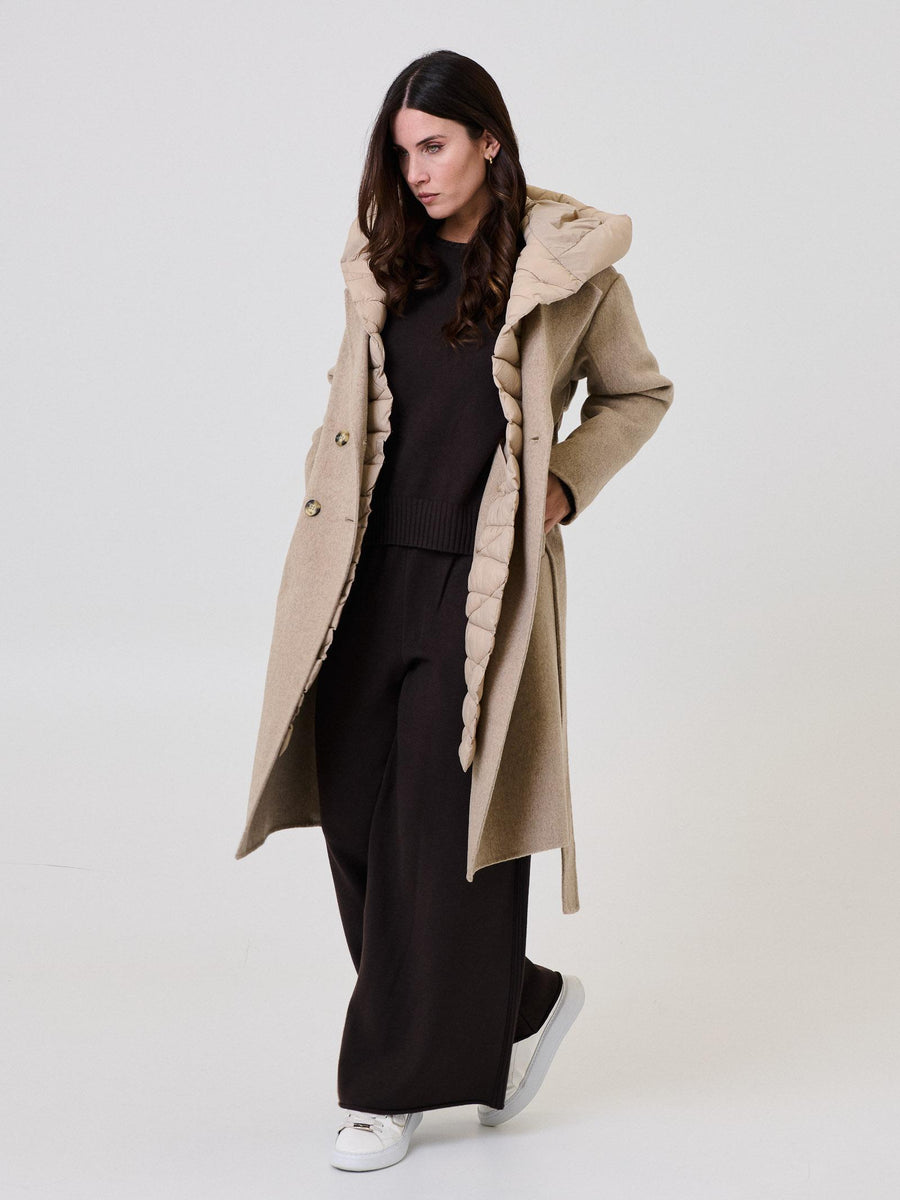 Cappotto piumino con fusciacca Vicolo taupe TF0028 FU107 Vicolo 