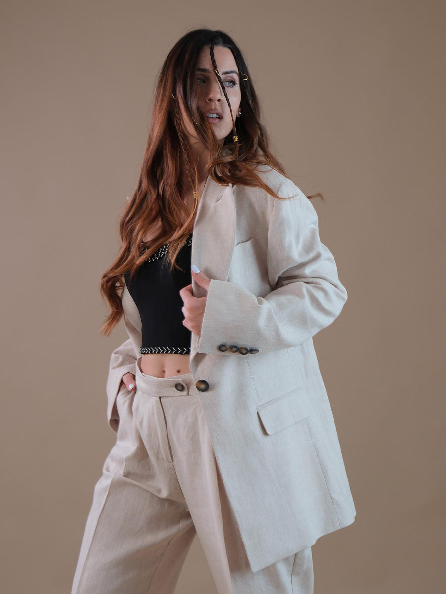 Giacca monopetto over sabbia GI94 SABBIA Bohemian V 