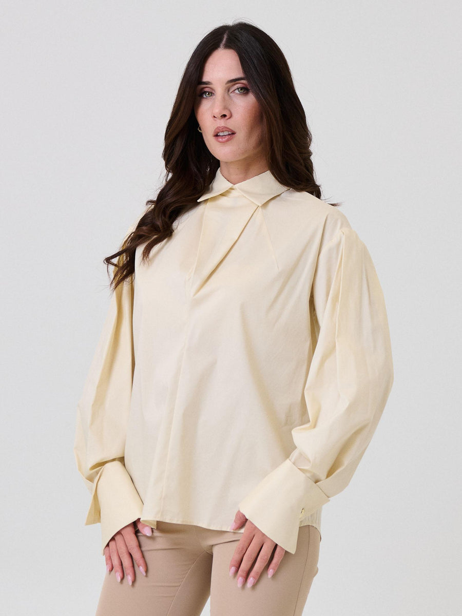 Camicia con bottoni posteriori Bohemian Vì beige CA256 SAND Bohemian V 