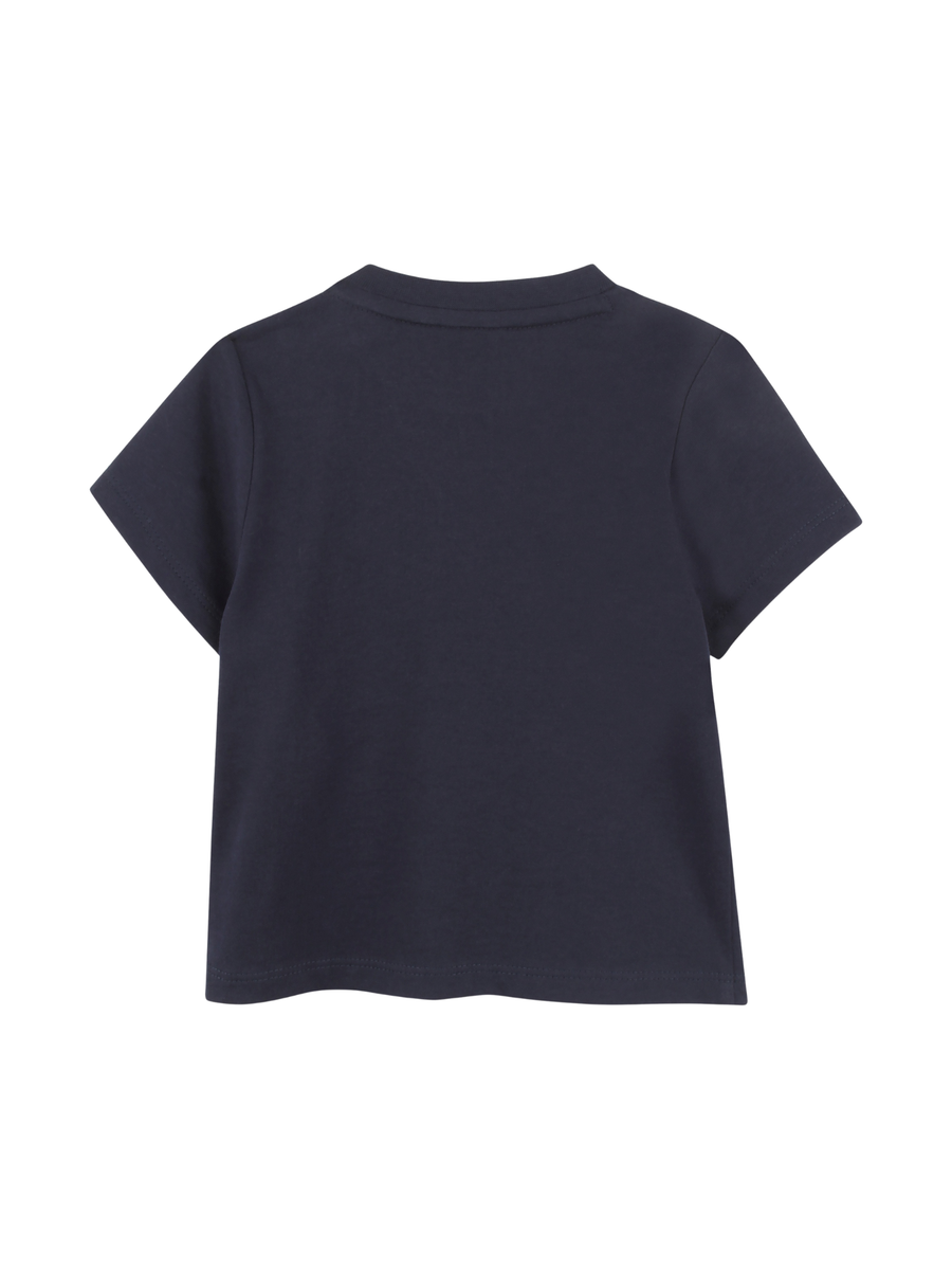 T-Shirt Boss blu navy con logo con contorno bianco J52107 849 Boss 