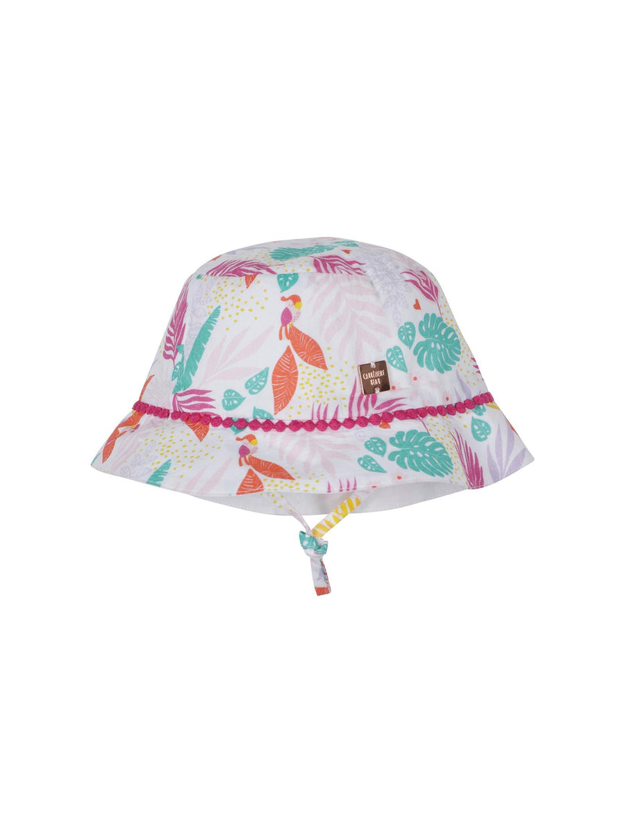 Cappello tropical con nastri Y01026 BIANCO Carrement Beau 