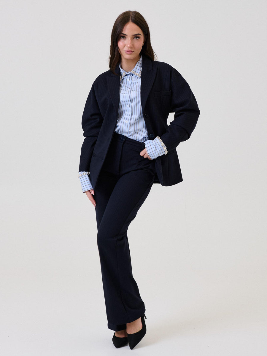 Pantalone Vicolo blu gessato TF0264 BLU Vicolo 