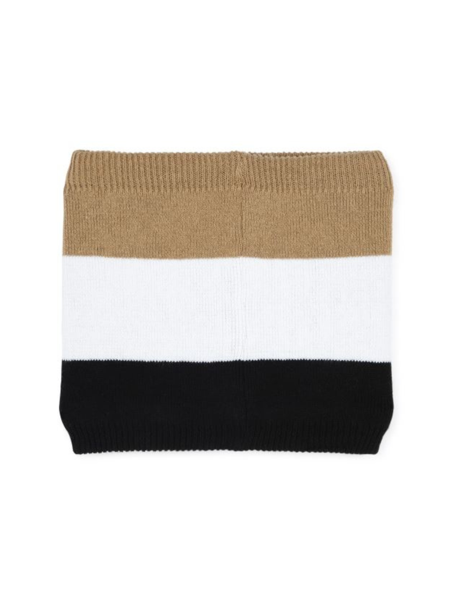 Sciarpa Boss nero con righe bianco beige J51603 09B Boss 