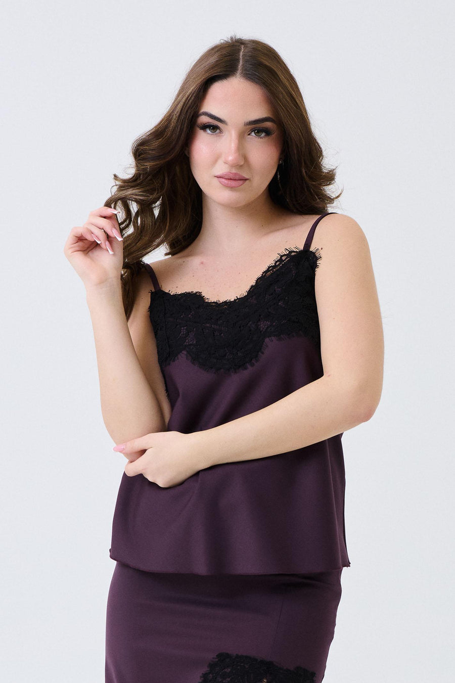 Top Armoire bordeaux con inserti in pizzo 363TOP BORDEAUX Armoire 