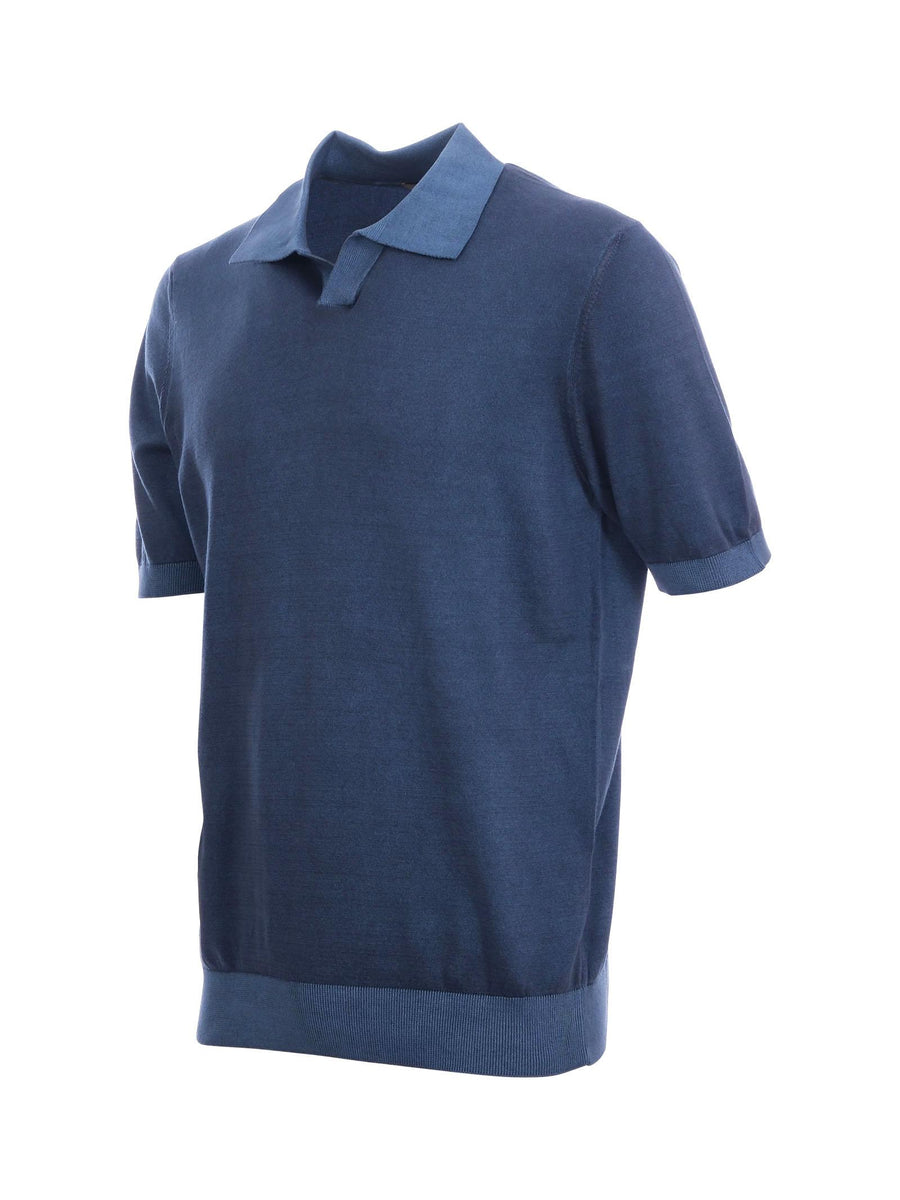 Polo Portofino blu con colletto a contrasto M7304 680 Portofino 