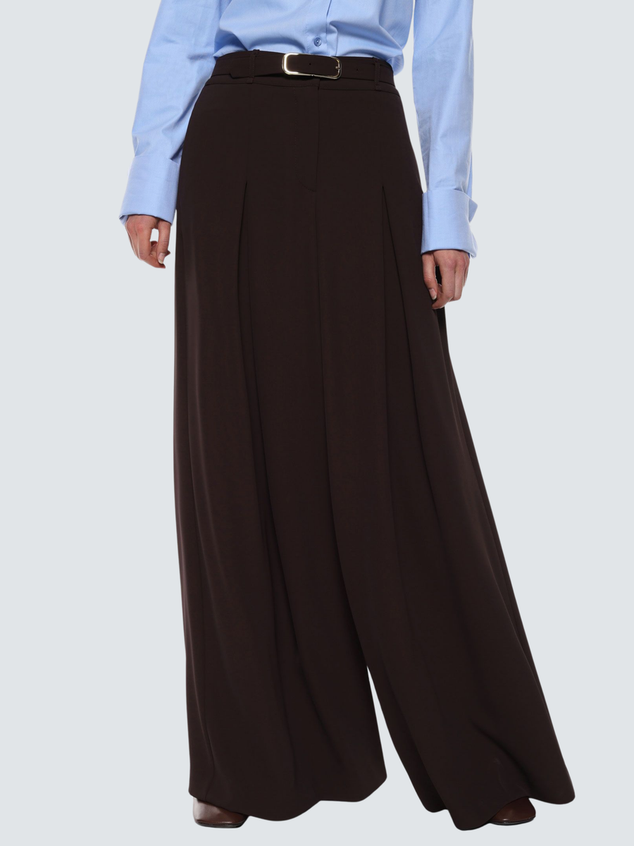 Pantalone ampio a vita alta Imperial moro con pinces e cintura PEZ3KERC MORO Imperial 