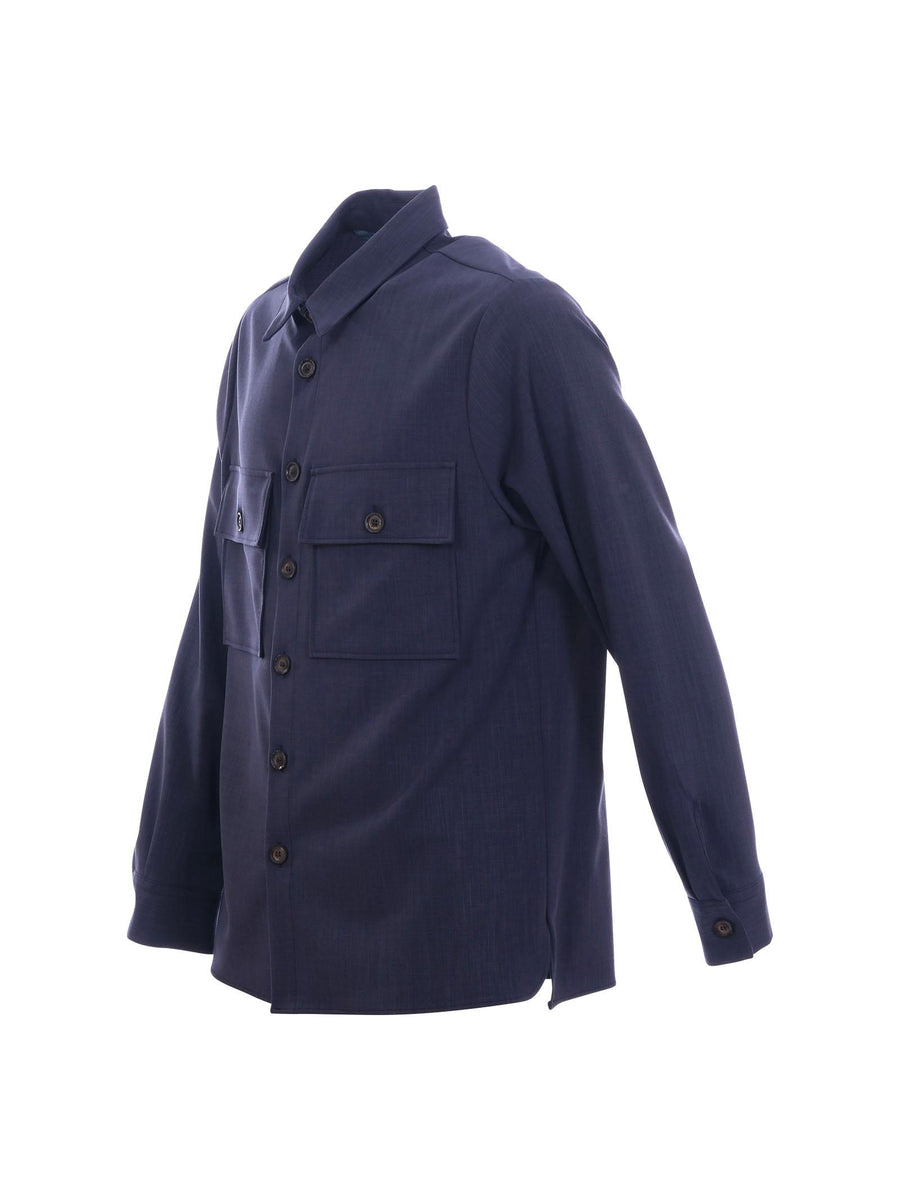 Camicia overshirt Imperial blu con maxi tasconi frontali C1I9JCH BLU Imperial 