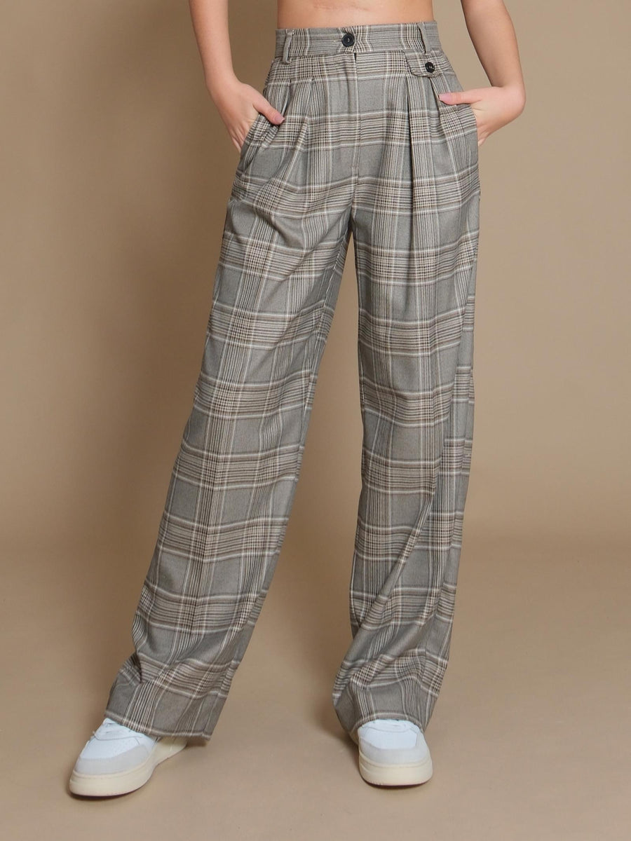 Pantalone Vicolo beige principe di galles TS0962 BEIGE Vicolo 