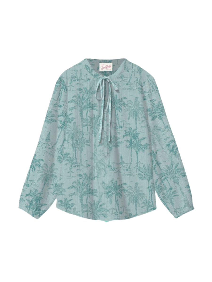 Camicia MC2 Saint Barth "Harper" verde acqua Fantasia Tropical HRP001 04884H MC2 SAINT BARTH 