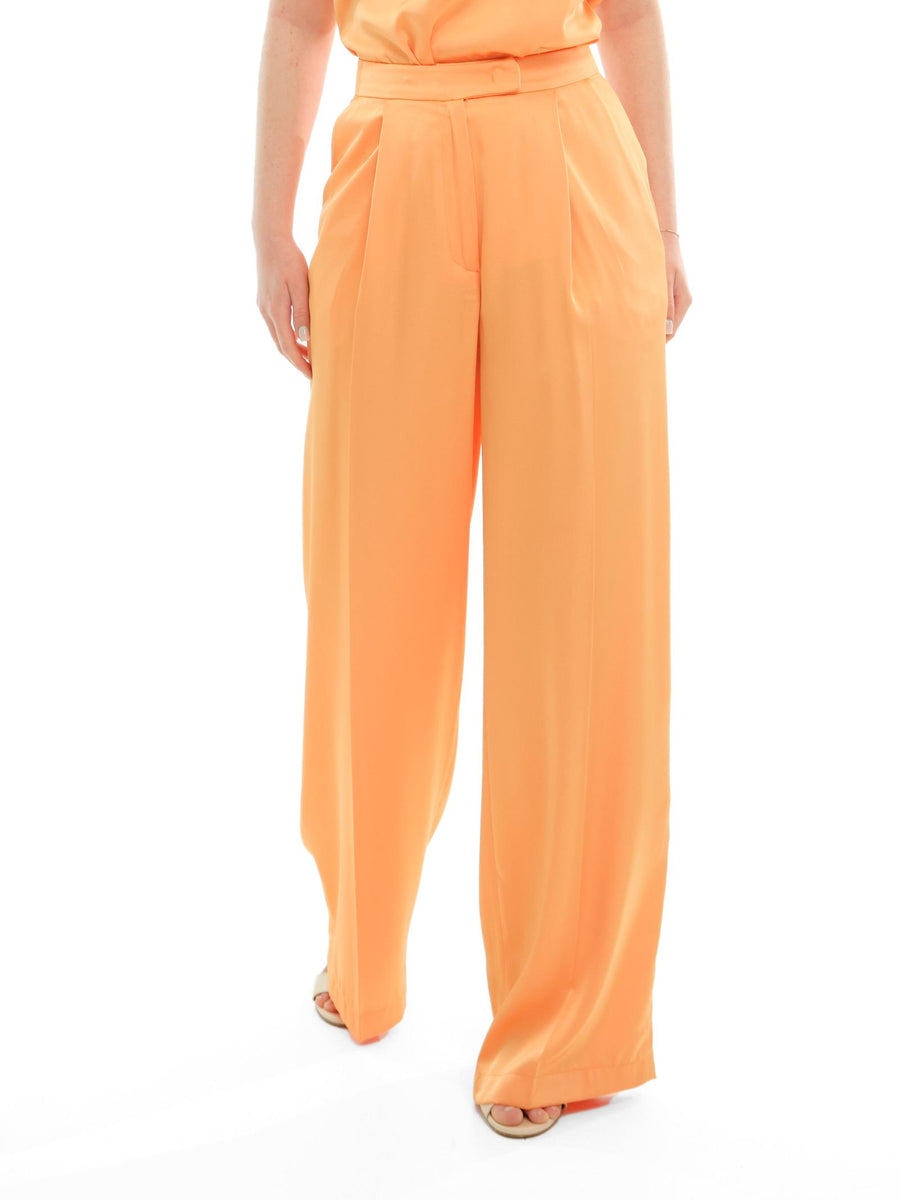 Pantalone a palazzo Silence Limited arancione satinato PA295 APRICOT Silence Limited 