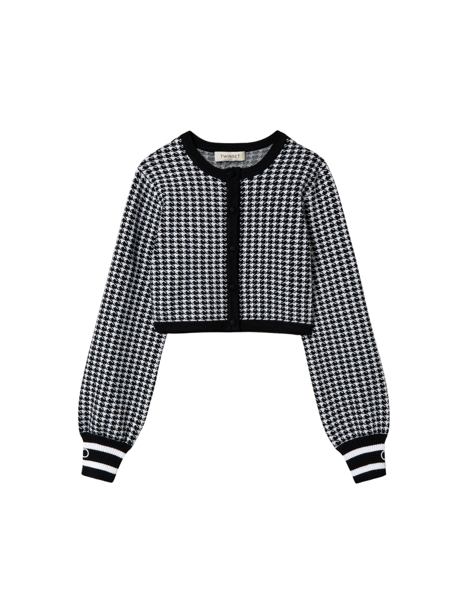 Giacca stretch Twinset nera pied de poule 242GJ3100 02722 Twinset 