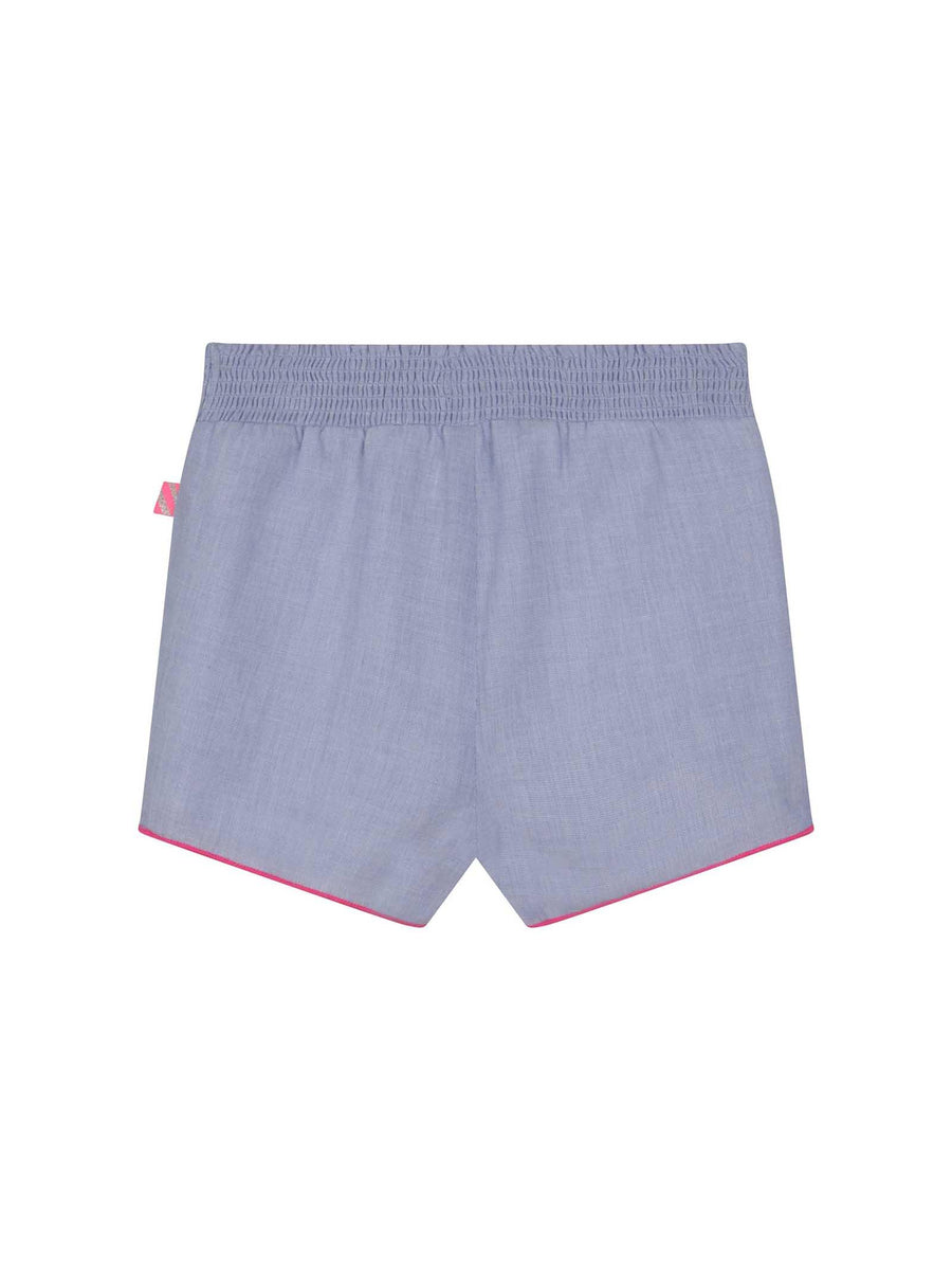 Shorts blu con stampa ballon U04275 BLU Billie Blush 