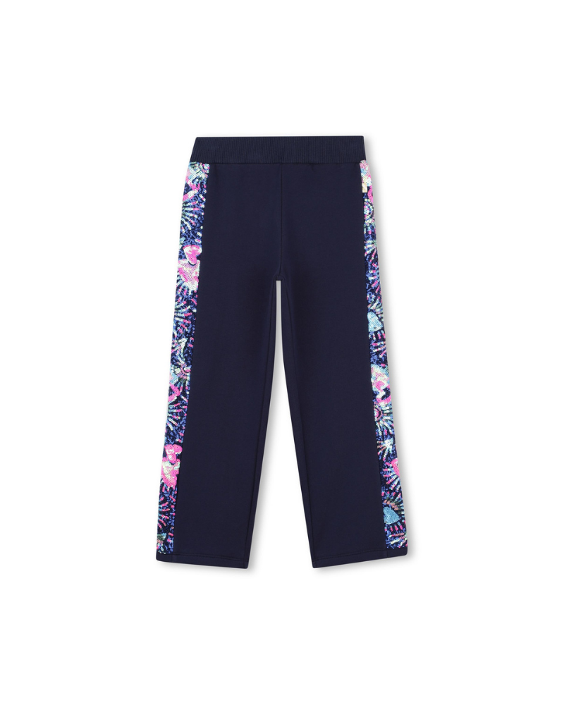 Pantalone Billie Blush blu navy con bande laterali con paillettes multicolor U21592 85T Billie Blush 