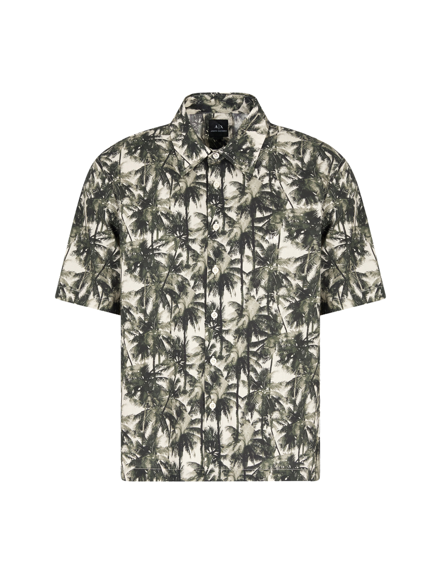 Camicia Armani Exchange verde con stampa tropicale all over XM001240AF14869 F0039 Armani Exchange 