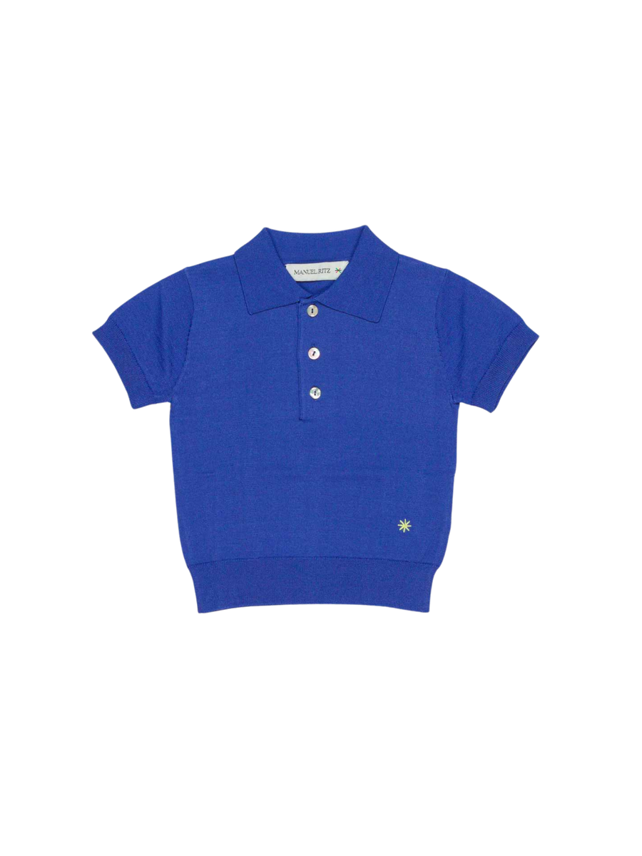 Polo Manuel Ritz blu con dettaglio distintivo MR2998 IA Manuel Ritz 