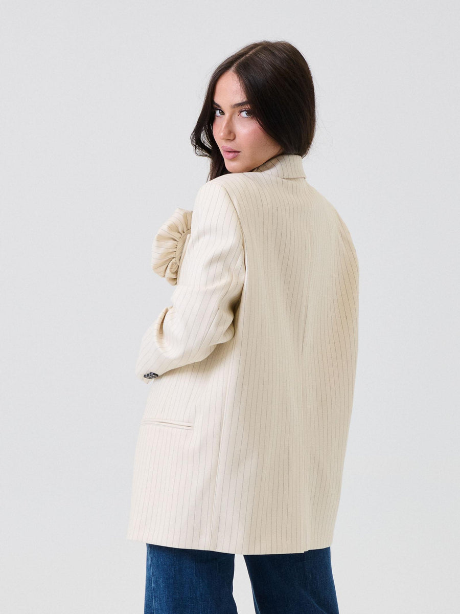 Blazer con impunture Vicolo panna con maxi fiocco removibile TF0885 PANNA Vicolo 