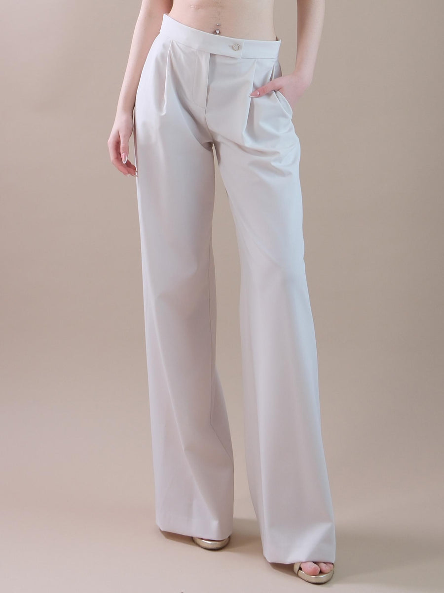 Pantaloni modello palazzo panna PA98 PANNA Bohemian V 