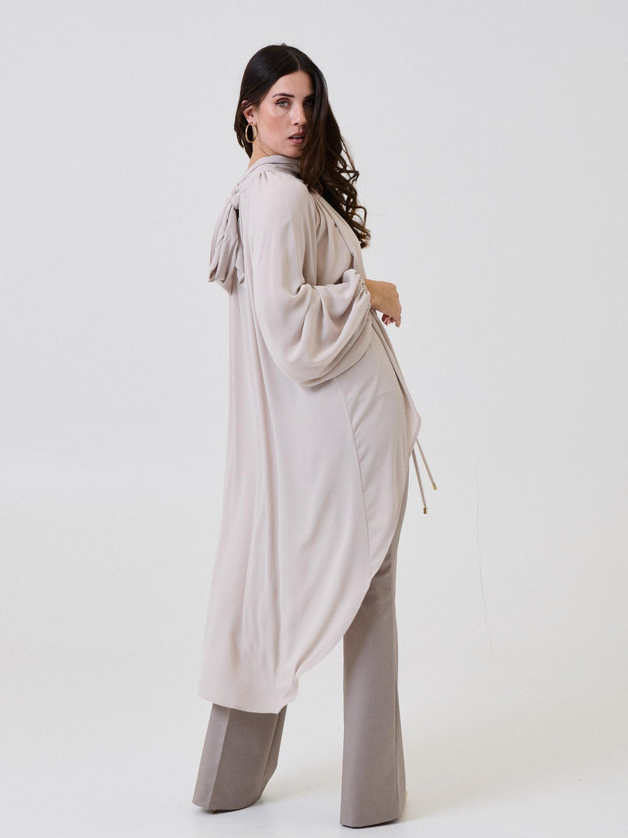 Camicia con drappeggio asimmetrico Bohemian Vì beige CA243 PEARL Bohemian V 