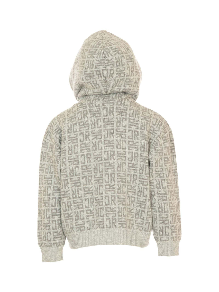 Felpa con zip John Richmond grigia con logo monogram all over RBA25111MA MONOGRAM John Richmond 