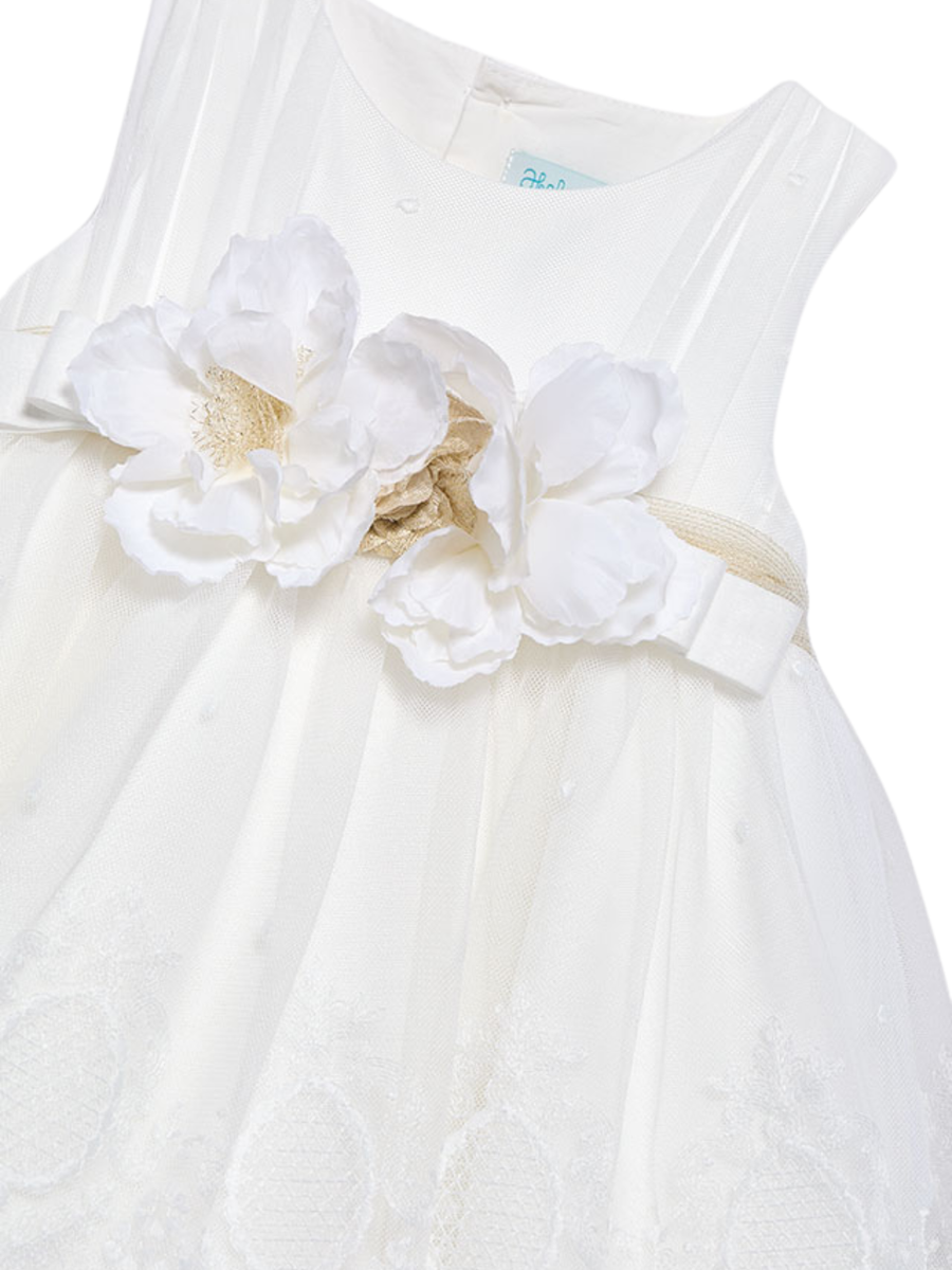Abito Abel & Lula bianco con ricami e fiori applicati 5004 PAN Abel & Lula 