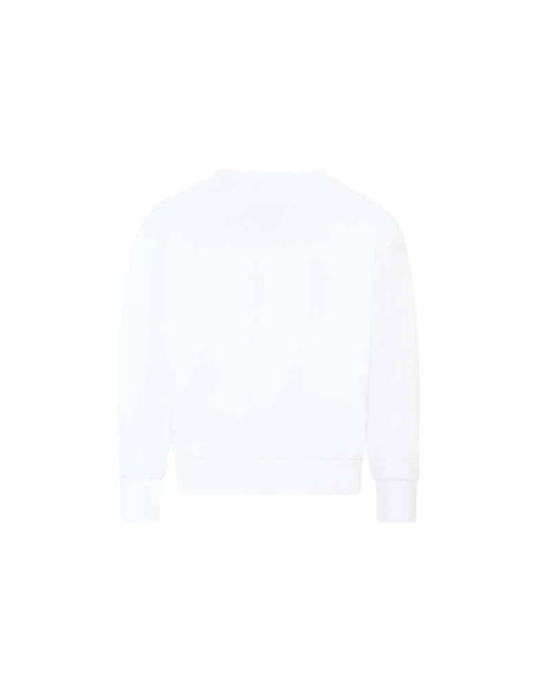 Felpa Dsquared bianca con foglia d'acero e logo lettering DQ3005 DQ100 Dsquared 