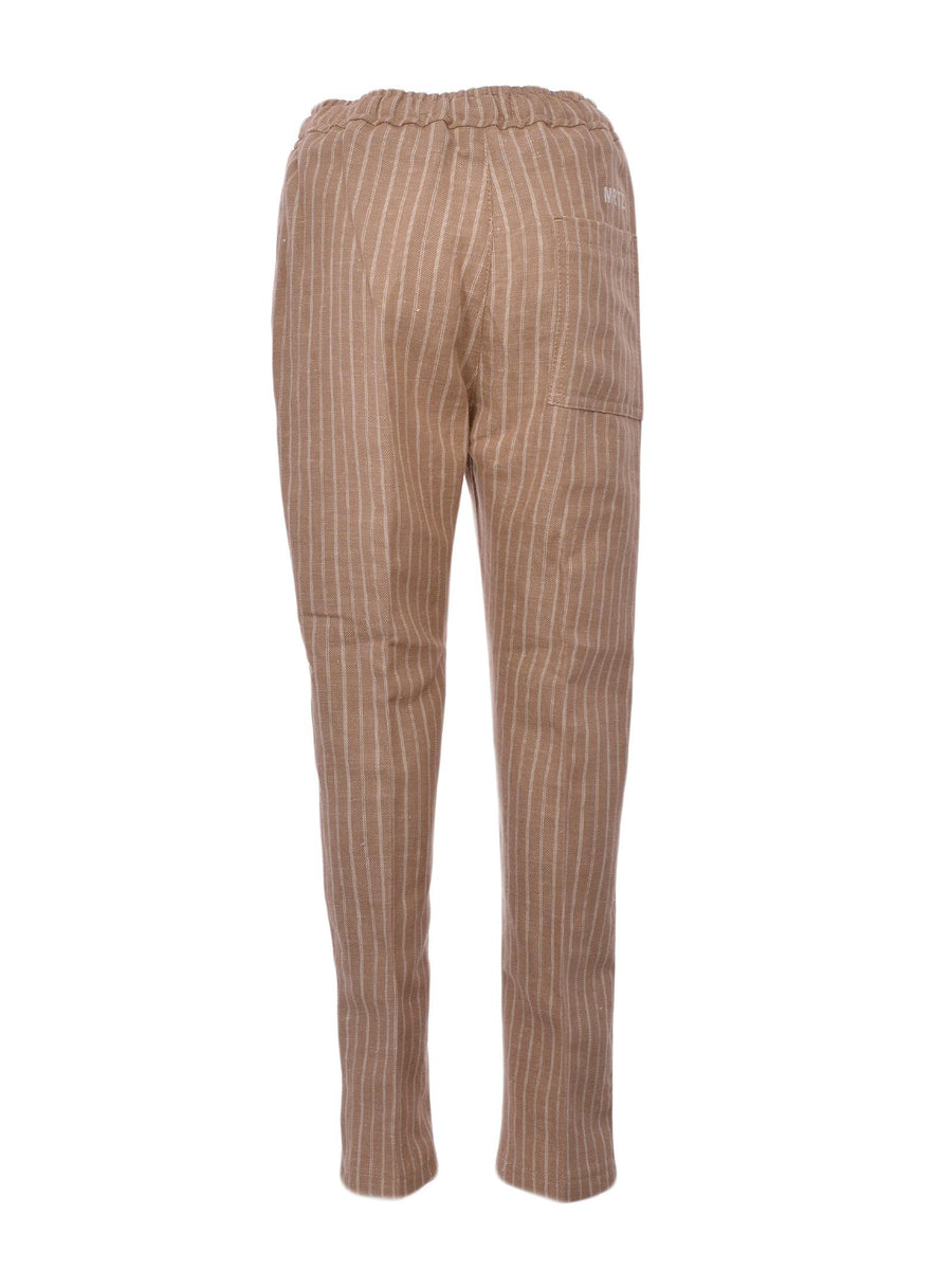 Pantalone in misto lino a righe MR1626 BEI Manuel Ritz 