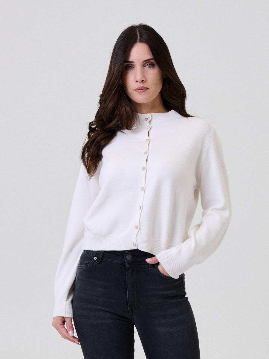 Cardigan Armoire panna con bottoni gioiello IT1615 PANNA Armoire 